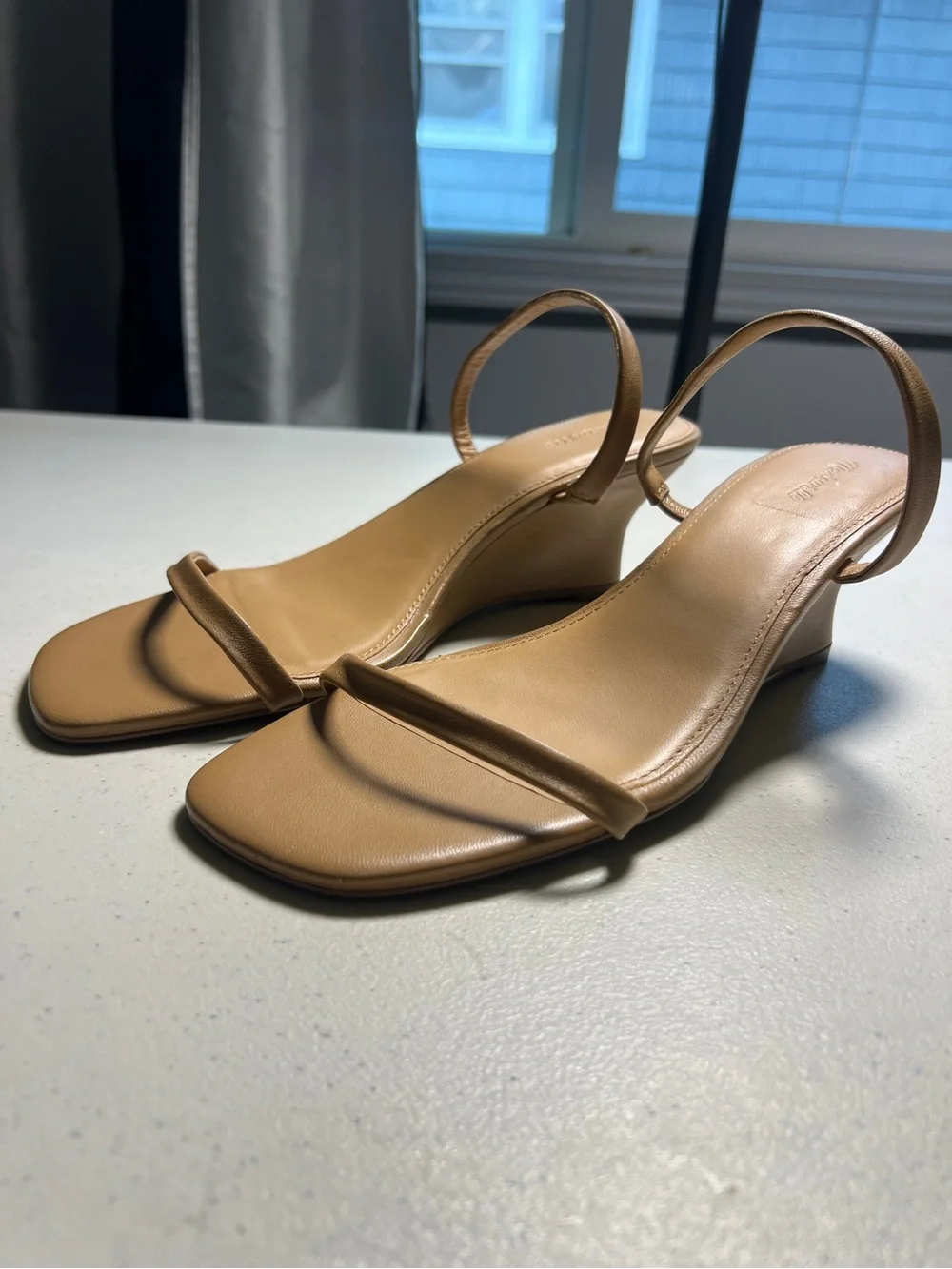 Madewell The Kimmy Wedge Camel Sandal